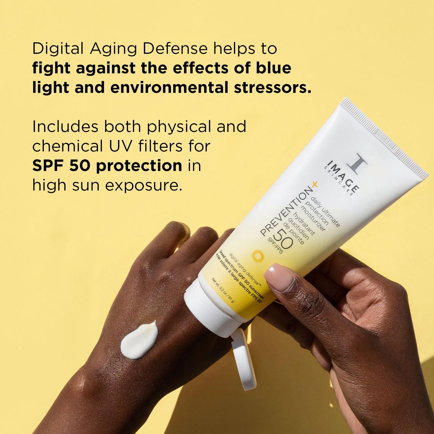 IMAGE Skincare PREVENTION+ Daily Ultimate Protection Moisturizer,SPF 50 Face Sunscreen Lotion,Zinc Oxide,Blendable with No White Cast,3.2 oz,(Pack of 2)
