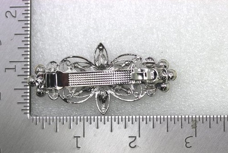Faship Gorgeous Burgundy Rhinestone Crystal Flora Hair Barrette Clip