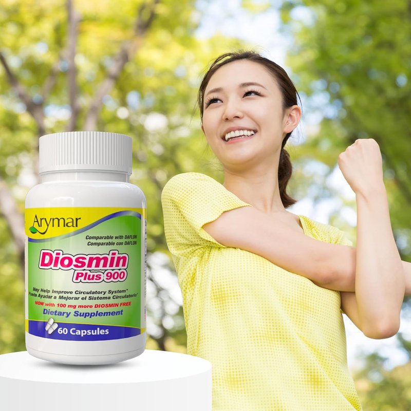 Diosmin Plus 900 - Circulatory System Support Supplement | 60 Capsules for Enhanced Vascular Health