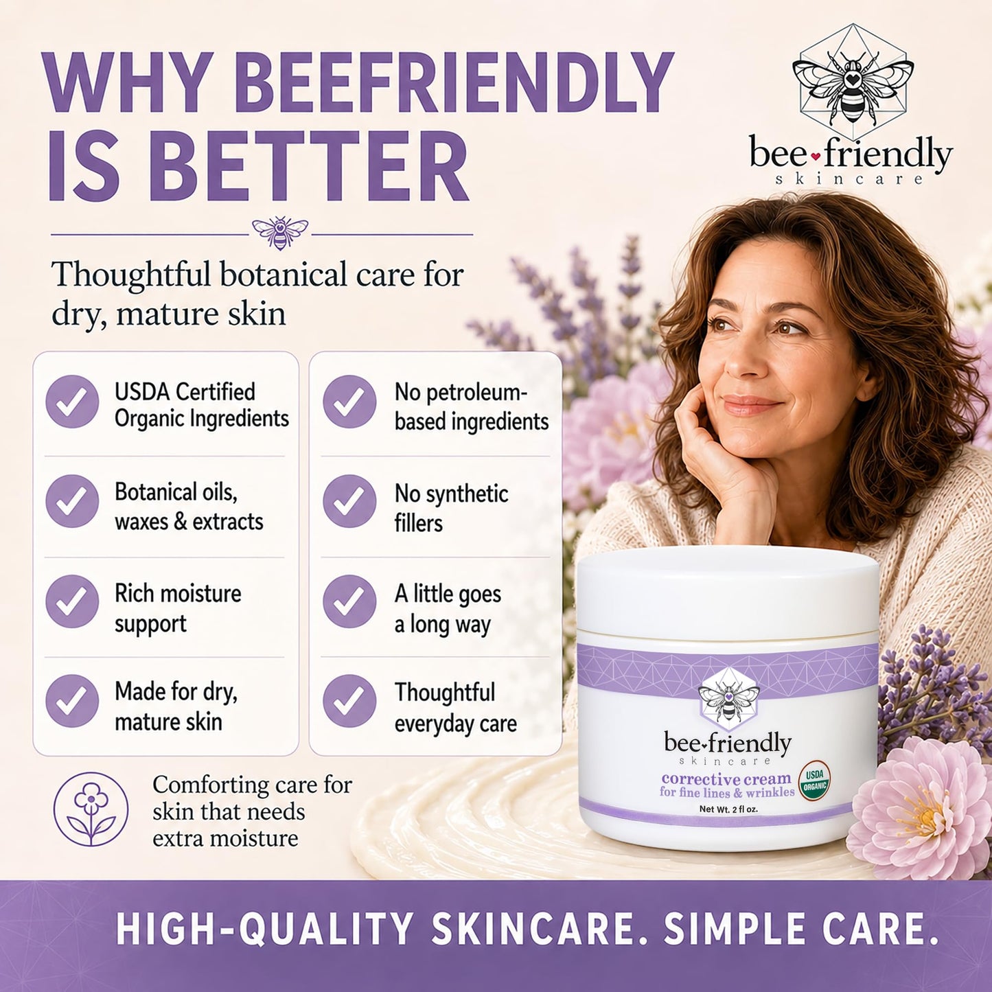 BeeFriendly® Organic Corrective Cream Face Moisturizer, 2 oz