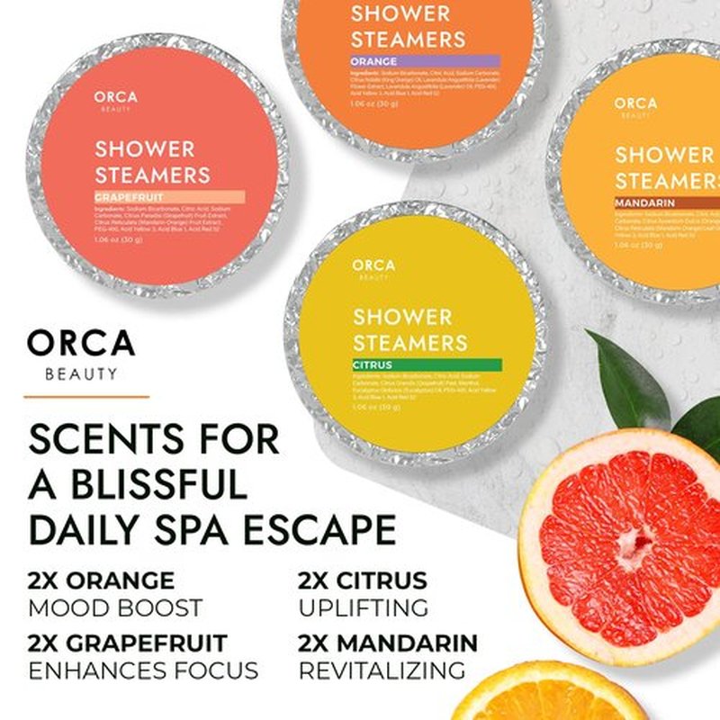 Shower Steamers Aromatherapy - Relaxation Gifts for Women, Shower Bombs, Unique Spa Gifts Shower Tablets, Stocking Stuffers for Women & Men (Citrus Scent 8PC)