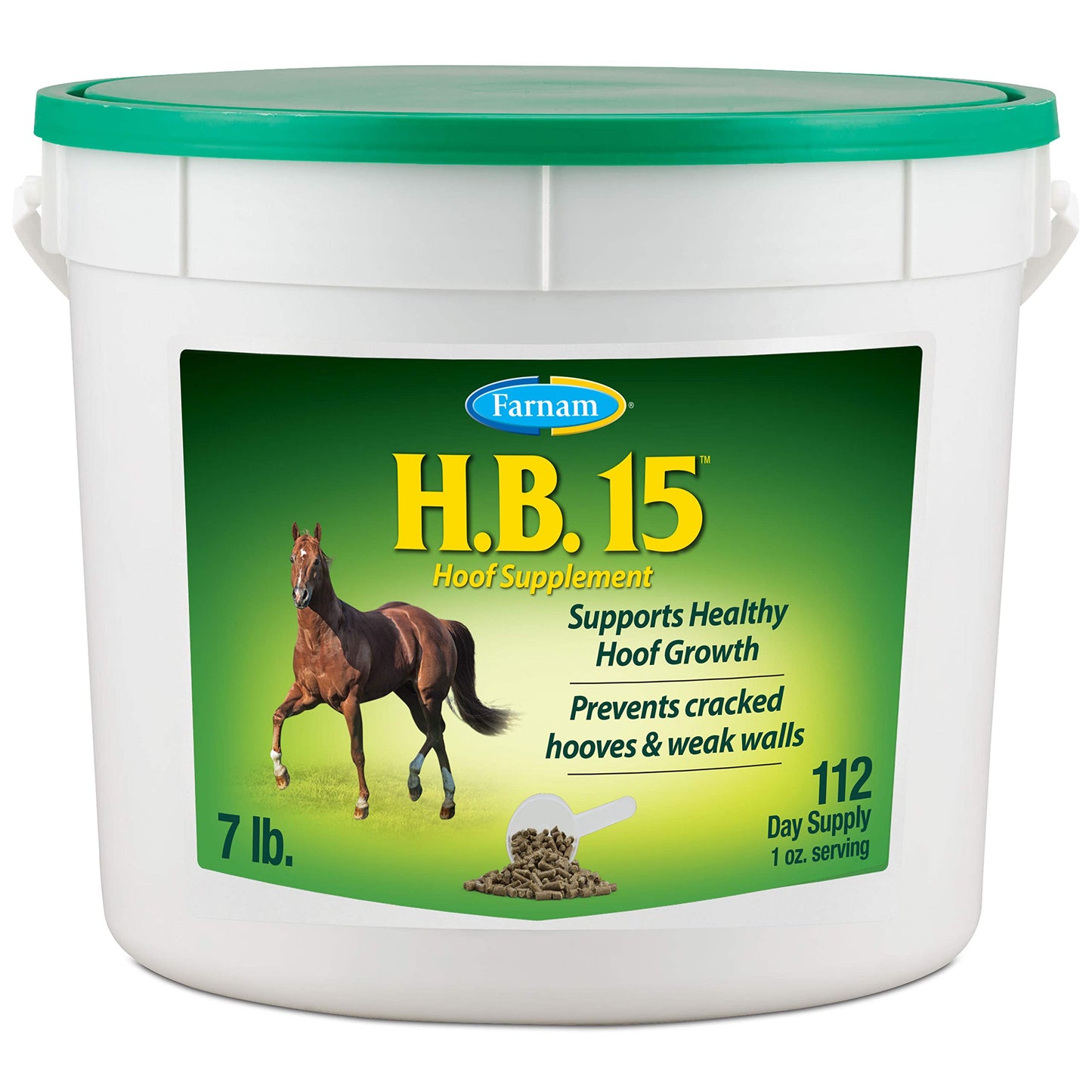 Farnam HB 15 Hoof Supplement, Supports healthy hoof growth 7 pound, 112 Day Supply