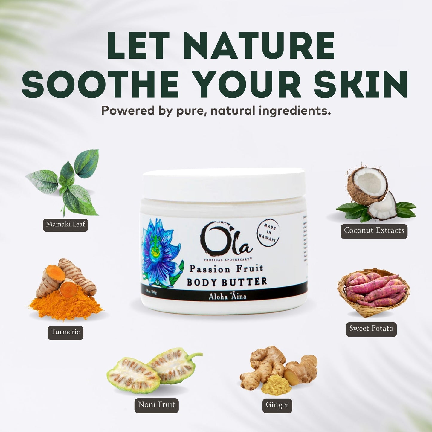 Tropical Apothecary Passion Fruit Body Butter – Moisturizing with Pure Coconut Oil and Hawaiian Plant Extracts - Ideal for Dry Skin - 5.6oz