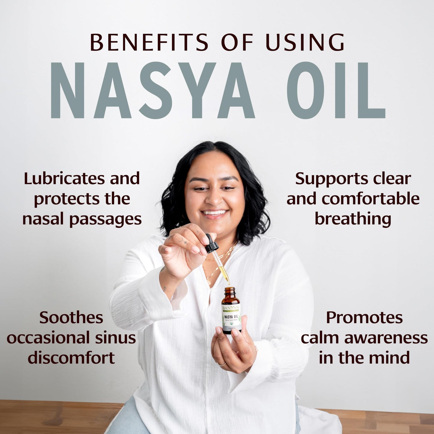 Banyan Botanicals Organic Nasya Oil – Herbal Nasal Drops for Clear Breathing – Ayurvedic Nose Moisturizer & Sinus Lubricant for Dryness & Travel – 1 oz – USDA Organic, Chemical-Free