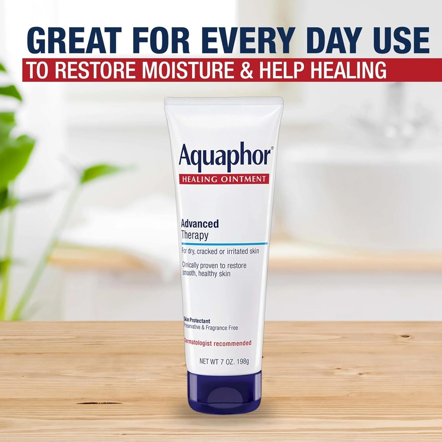Aquaphor Healing Ointment 7 oz Tube - Moisturizer for Dry Skin, Hands, Heels, Elbows & Lips - 2 Pack