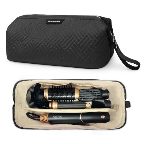 PASMAN Hair Tools Travel Bag for Shark Flex,Carrying Case Flat Curling Iron Waterproof Organizer,Compatible with FlexStyle Attachment (Black)