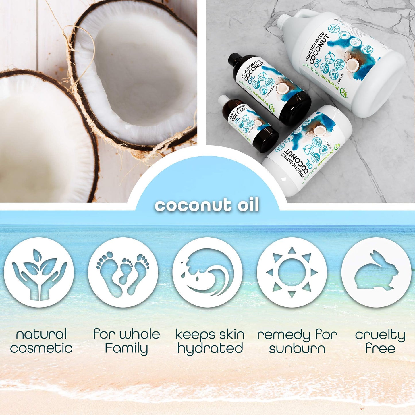 Premium Nature Fractionated Coconut Oil for Skin Moisturizer with Pump Massage Oils Best Carrier for Essential Oils Mixing Body OUL for Dry Skin Moisturizer Natural Oi for Face Hair Body 16 oz