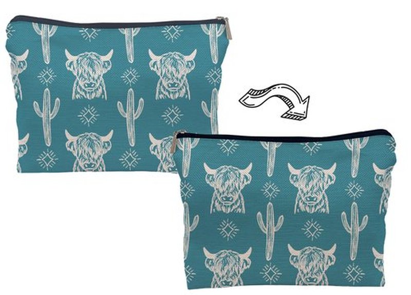 Lacosu Western Makeup Bag,Western Gifts For Women,Cow Makeup Bag,Cowgirl Stuff,Western Stuff For Women,Western Gifts,Cowgirl Gifts(COW E)