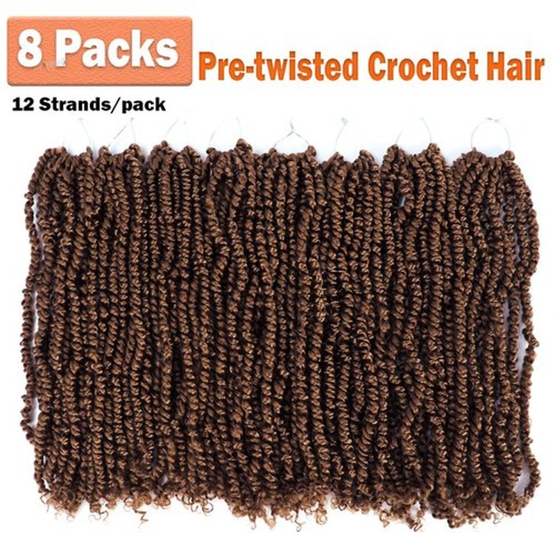 Passion Twist Crochet Hair 24 Inch 8 Packs Pre-Twisted Passion Twist Hair Crochet Hair for Black Women Pre-Looped Crochet Braids Synthetic Crochet Hair Extensions #30