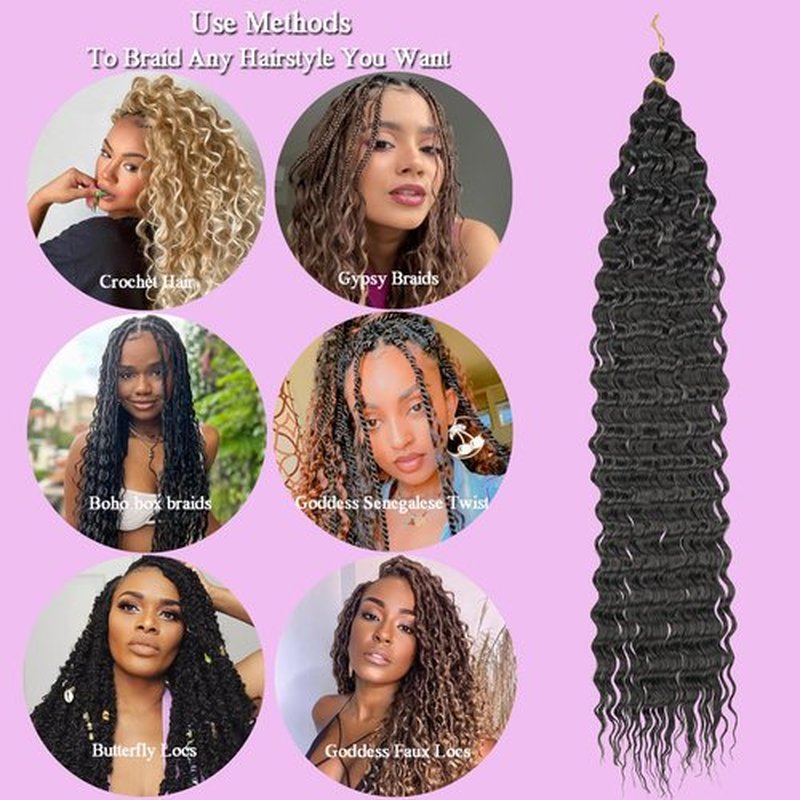 ZRQ 30 Inch Ocean Wave Crochet Hair 7Packs Light Brown Long Deep Wave Crochet Hair For Beach Curl Braiding Hair, Curly Wavy Deep Twist Wave Braiding Hair Extensions For Women #27