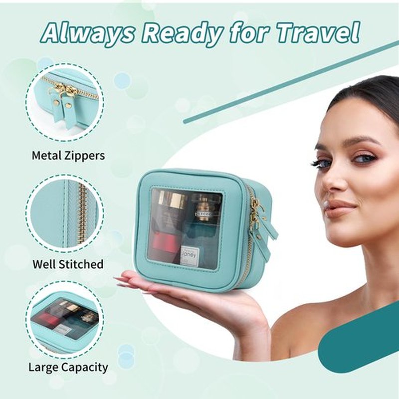 LONEDREAM Clear Cosmetic Bag Mini Big Makeup Bag Stuff Bag Women Clear Pouch Cosmetics Bags Zipper Cute Pouches Make Up Travel Toiletry Essentials Preppy School Purse Organizer Bags