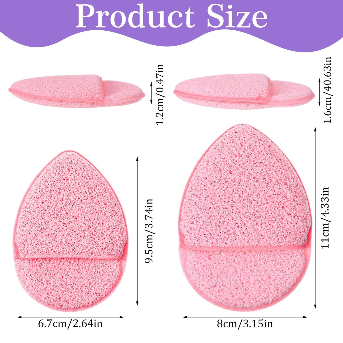 6Pcs Facial Sponges for Washing Face - Reusable Makeup Remover Pads for Daily Face Wash Scrubber