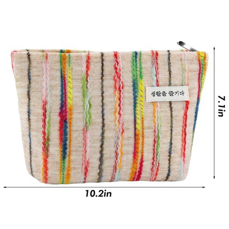 ZLFSRQ Makeup Bag Travel Cute Cosmetic Bag for Women Large Capacity Rainbow Makeup Pouch Zipper Cosmetic Pouch for Purse Aesthetic Makeup Organizer Bag Portable Toiletry Bag