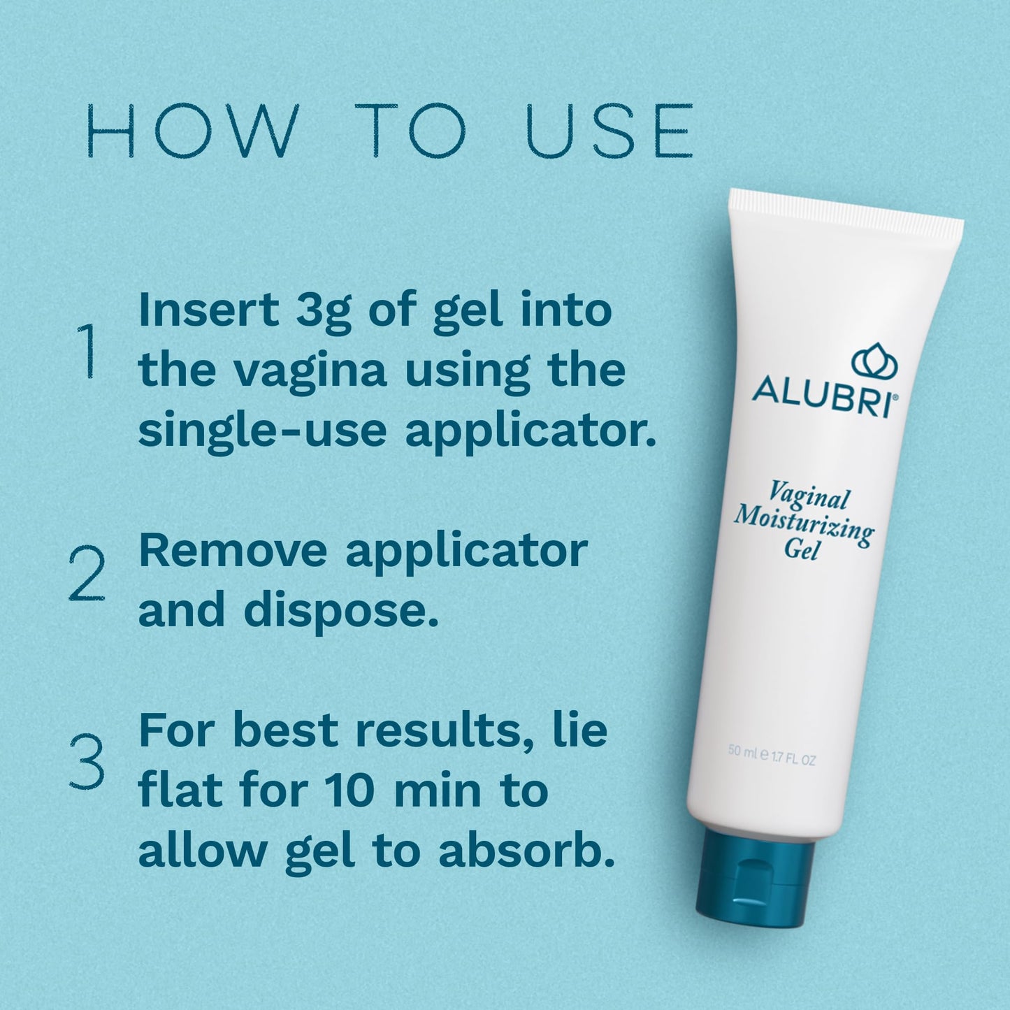 Alubri Vaginal Moisturizing Gel for Women, Long-Lasting Hydration Up to 72 Hours, 1 Month Supply