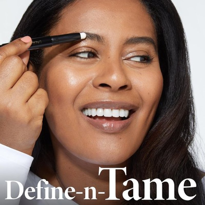 LAURA GELLER NEW YORK Define-n-Tame Brow Lifting Stick - Laminated Full Brows - Brow Wax - Dark Brown