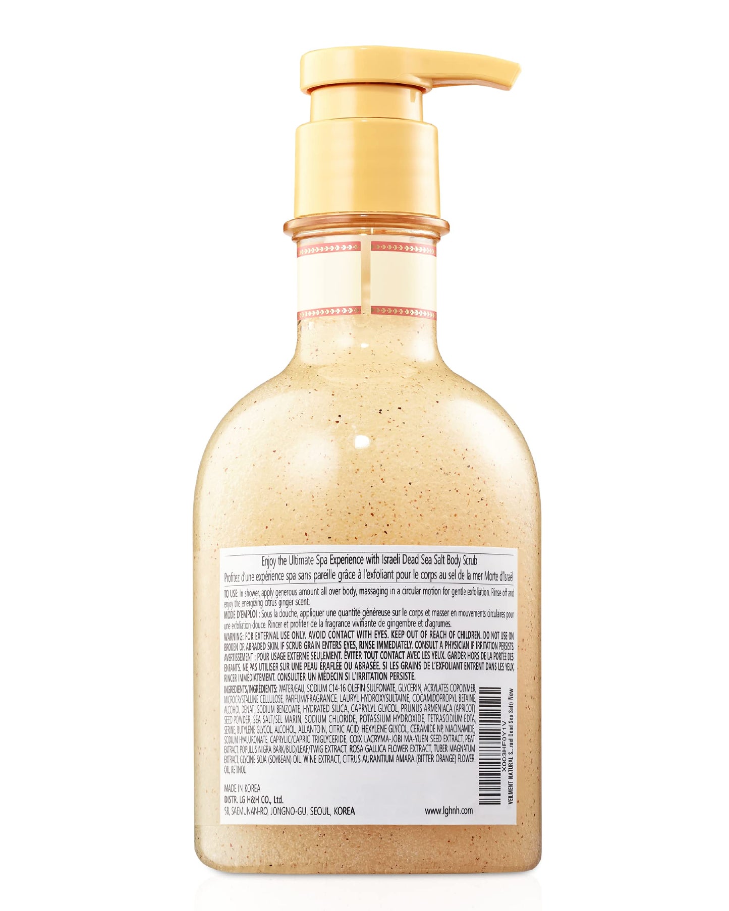VEILMENT NATURAL SPA DEAD SEA SALT 2-in-1 BODY WASH & BODY SCRUB(13.53fl.oz) - Natural Exfoliating Salt Scrub for Deep Cleansing - Effective on Scars & Wrinkles - Moisturize Skin Polishes