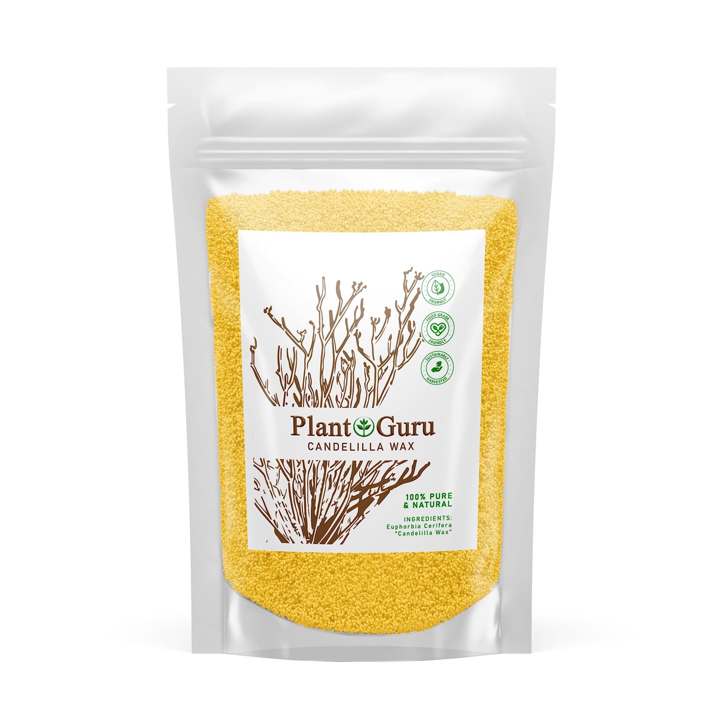 Candelilla Wax Pellets 1lb. 100% Pure Natual Food Grade Vegan Wax For DYI Lip Balm, Soap and Candle Making, Creams and Lotions. Great For Skin, Face, and Hair applications. Beeswax Alternative