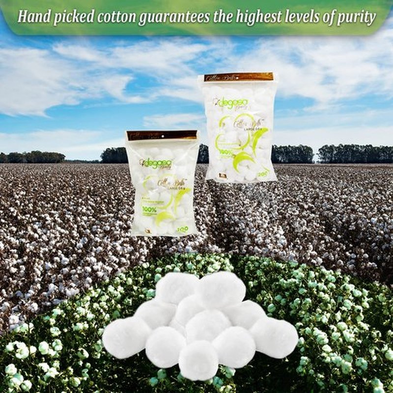 Cotton Balls for Facial Treatments, Nails and Make-Up Removal, Applying Tonics & Cleansers, Multi-Purpose Soft Natural Cotton Balls (Large 100 Count)