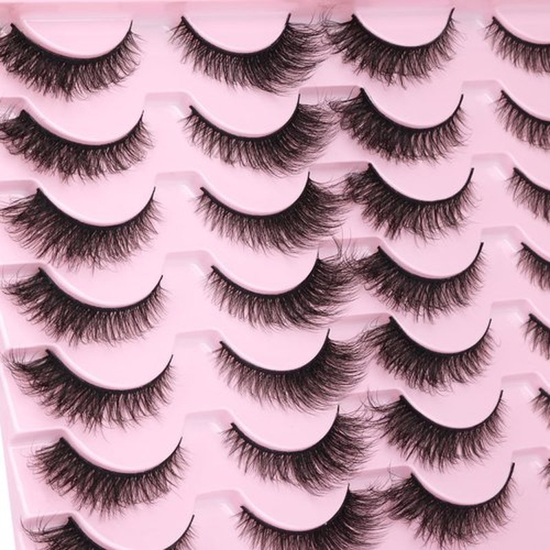 False Lashes Natural Look Fluffy Faux Mink Eyelashes Wispy Fox Eye Lashes That Look Like Extensions 3D Mink Lashes Natural Strip Lashes Pack by Kiromiro 14 Pairs