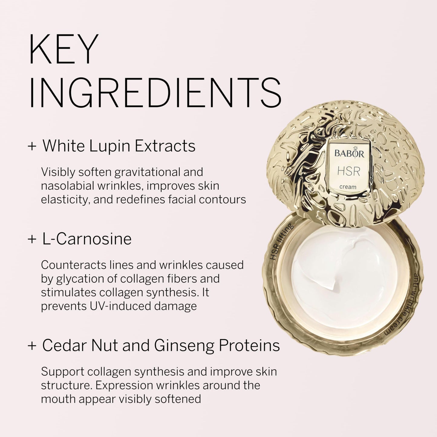 BABOR HSR Lifting Anti Wrinkle Cream, Travel Anti Aging Night Cream, Target Fine Lines & Wrinkles, Vitamin E, Increase Moisture & Radiance, Daily Moisturizer for Smoother Skin, 0.5 oz