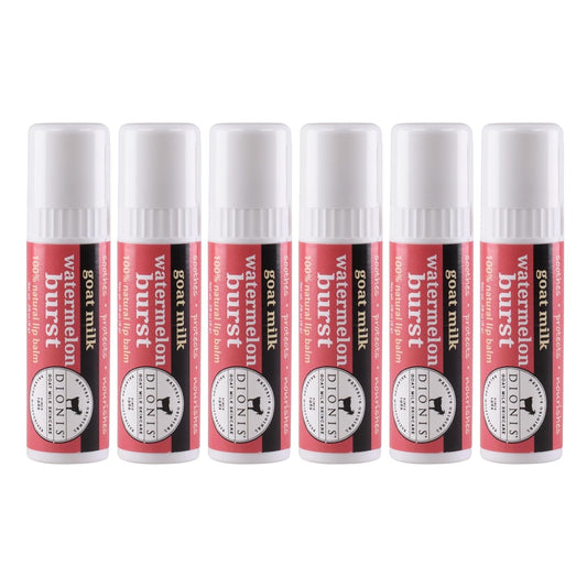 Dionis - Goat Milk Skincare Scented Lip Balm, Set of 6 (0.28 oz), Moisturize Dry and Chapped Lips, Cruelty-free and Paraben-free (Vanilla Bean)