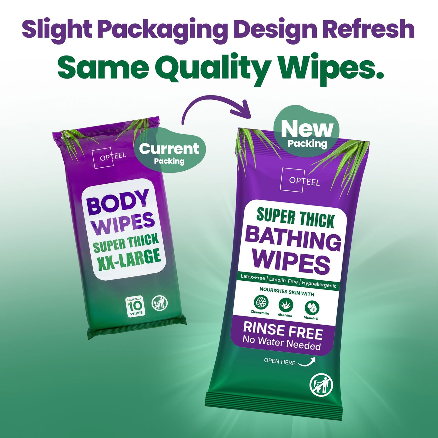 OPTEEL Super Thick Bathing Wipes for Adults Bathing No Rinse – Full Body Shower Wipe, Ideal for Men, Women & Elderly – Extra Large & Soft Travel Wipes Perfect Alternative to Shower – 16 Packs (160ct)