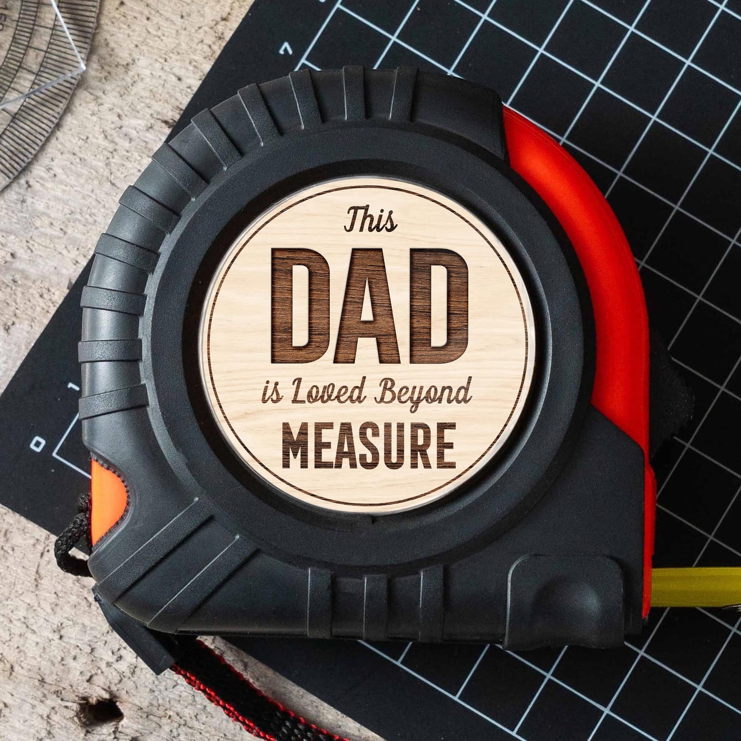 GOSSBY Dad Measuring Tape - Father's Day, Birthday, Christmas, Tool Gift for Dad from Daughter, Son, Kids - Stocking, Basket Stuffers - 25ft Tape Measure for Woodworking, Carpenter, Men