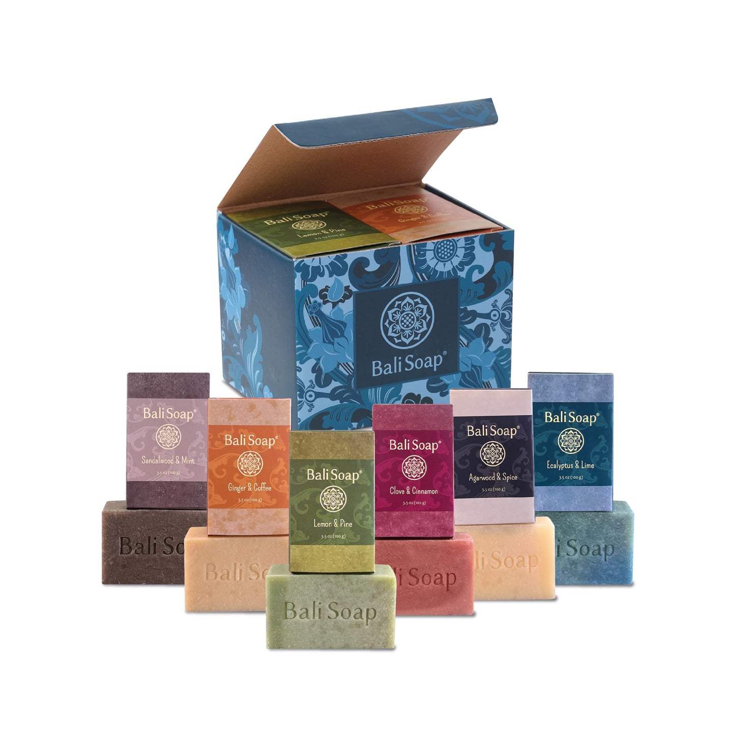 Bali Soap Natural Men’s Soap Gift Set - 6 Pack Handmade Cold Process Bar Soap for Men, Masculine Wood & Spice Scents - for Father’s Day, Birthday, Holiday