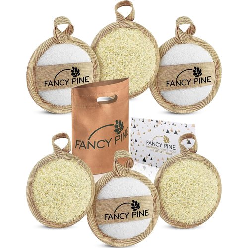 Fancy Pine Egyptian Face Exfoliator Pads (Pack of 6) - 100% Natural Organic Exfoliating Face Scrubber for Clean and Vibrant Facial Skin - Textured Exfoliating Face Pads for Men, Women, Kids