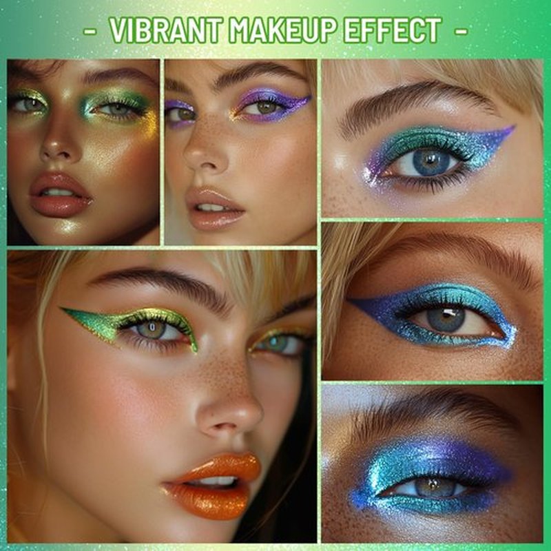 UCANBE Chameleon Eyeshadow & Eyeliner Gel Pencil-Multichrome Shifting Colors Metallic Glitter Eye Makeup,Waterproof Long-Lasting Smudge-Proof Multi-Dimensional Color (Forest Green to Chartreuse Gold)