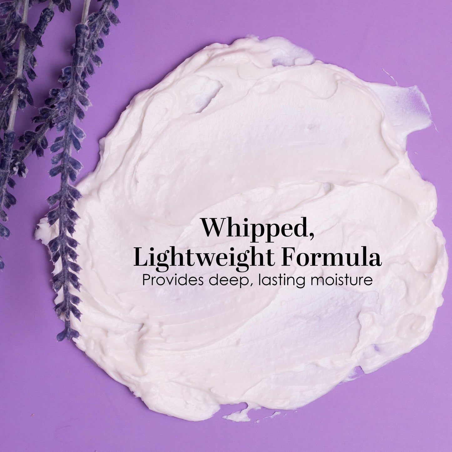 Lavender Body Butter with Shea Butter, Jojoba & Lavender Essential Oil - Natural Lotion for Women, Non-Greasy Moisturizer for Dry Skin, Whipped Body Cream