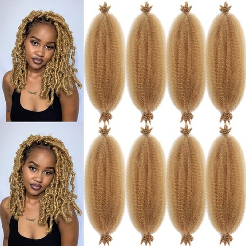 12 Inch Springy Afro Twist Hair 8 Packs Marley Twist Braiding Hair Pre-fluffed Spring Twist Hair Kinky Hair Afro Twist Hair Marley Hair for Faux Locs (12 Inch (Pack of 8), 27# Marley Twist)