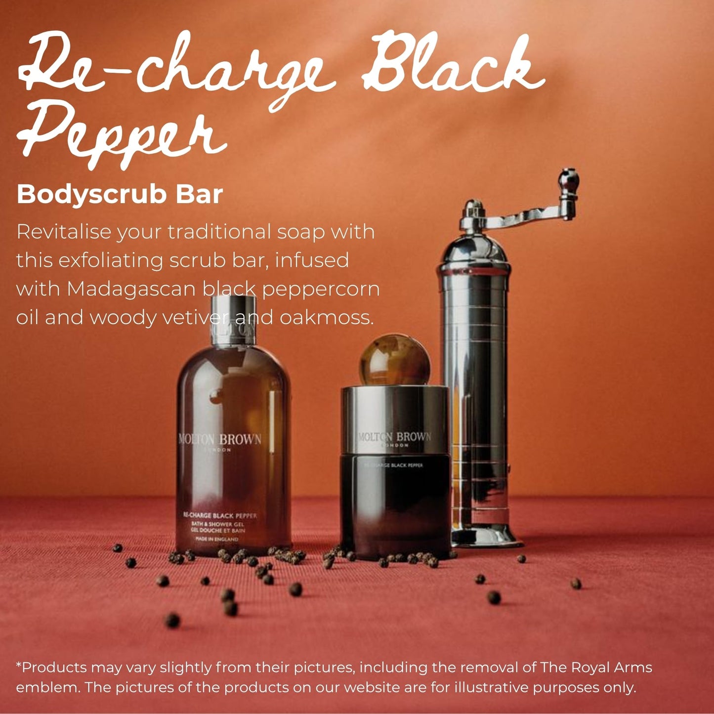 Molton Brown Re-Charge Black Pepper Bodyscrub Bar 8.8 oz.
