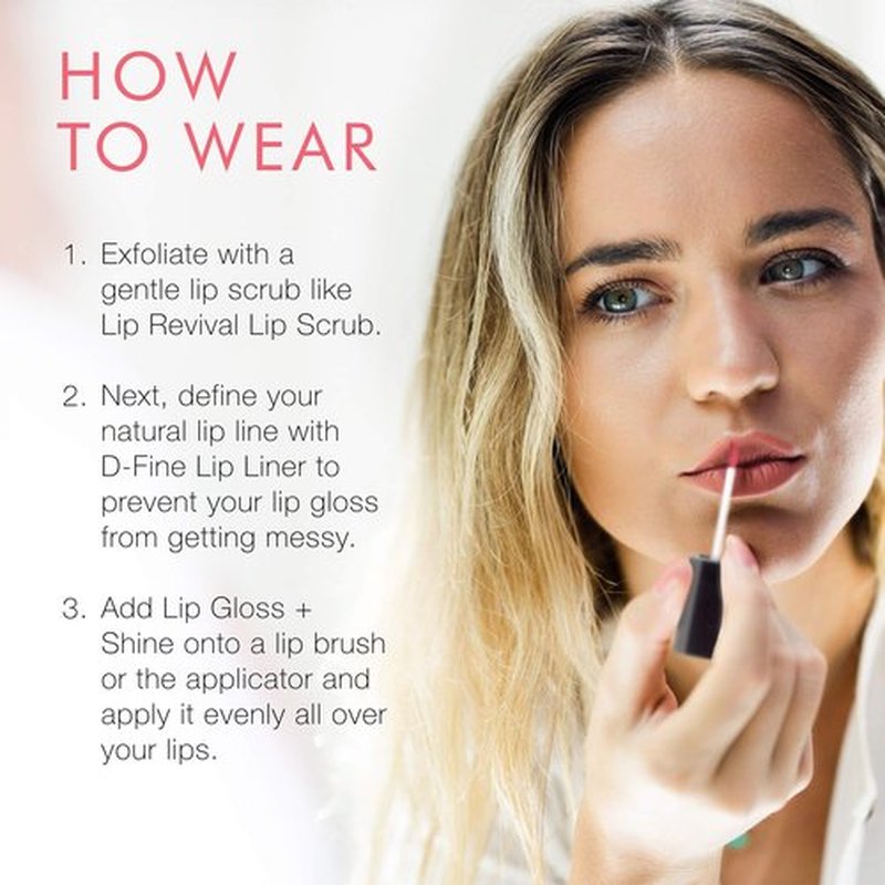 Beauty For Real Lip Gloss + Shine, Light My Fire - Opaque Everyday Red - Non-Sticky Plumping & Hydrating Gloss - Light & Mirror In Cap - Contains Marine Collagen - 0.15 fl oz