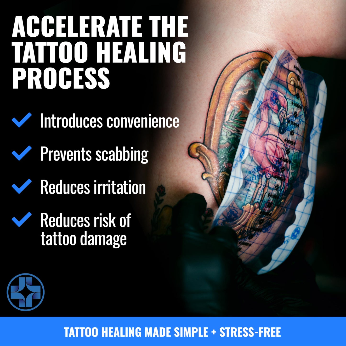 Saniderm Flex Tattoo Aftercare Bandage (New) (3 Sheets, 6 in x 8 in) – Convenient, Faster Tattoo Healing and Protection – Sterile, Waterproof, Ultra Flexible, Tatoo Aftercare Wrap – Matte Finish