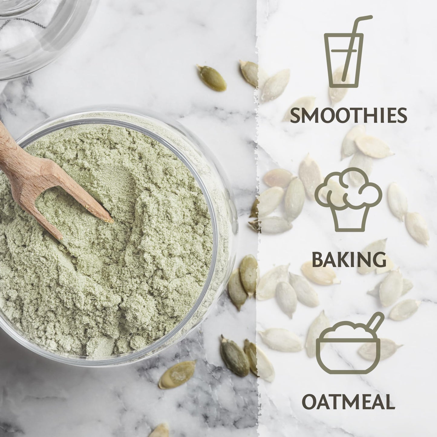 Organic Protein Powder Pumpkin Seed Protein Cold Pressed Single-Ingredient Superfood Plant-Based, Easy to Digest All 9 Essential Amino Acids Mild Flavor for Smoothies, Baking & 20g Protein 15 Servings