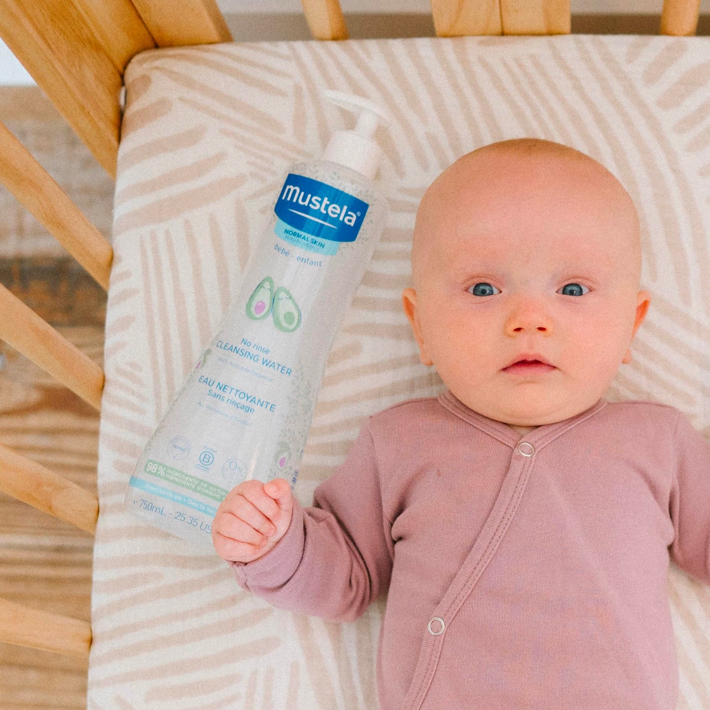 Mustela No-Rinse Micellar Cleansing Water for Babies - Made with Natural Avocado Perseose & Aloe Vera - Safely Cleans Baby's Face, Hands & Diaper Area - 1 or 2-Pack - Various Sizes