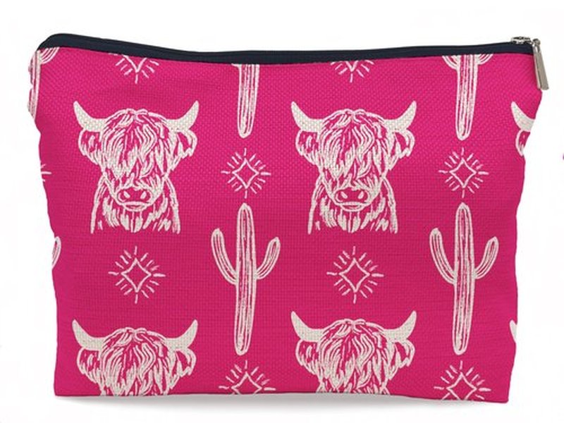 Lacosu Western Makeup Bag,Western Gifts For Women,Cow Makeup Bag,Cowgirl Stuff,Western Stuff For Women,Western Gifts,Cowgirl Gifts(COW B)