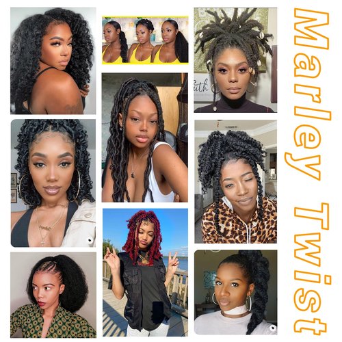 Springy Afro Twist Hair 30 Inch Black Pre Separated Spring Twist Crochet Hair Pre Stretched Marley Twist Braiding Hair Extensions For Soft Locs (30Inch,1B)
