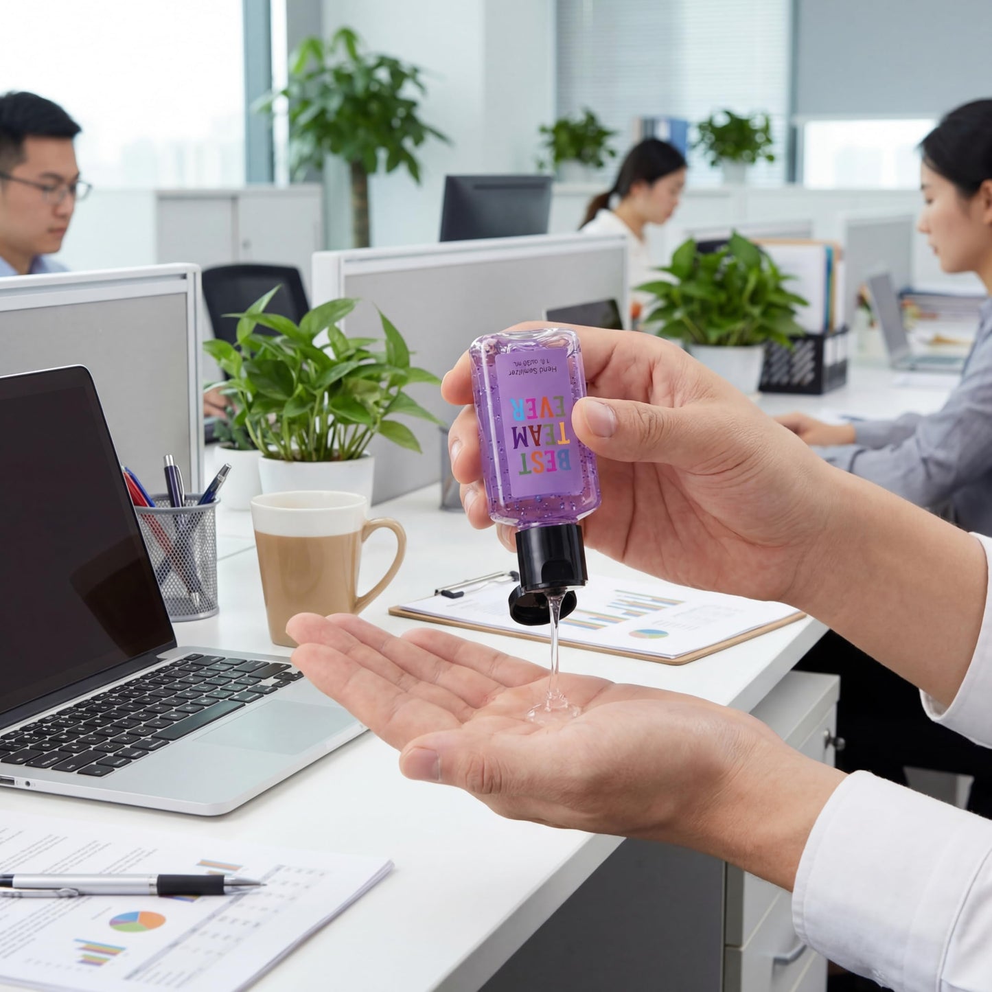 24 Pcs Thank You Mini Hand Sanitizer Bulk Travel Size 1oz Employee Appreciation Team Gift Scented Small Hand Sanitizer Party Favor Summer End of Year Teacher Gift for Staff Coworker Office (Black)