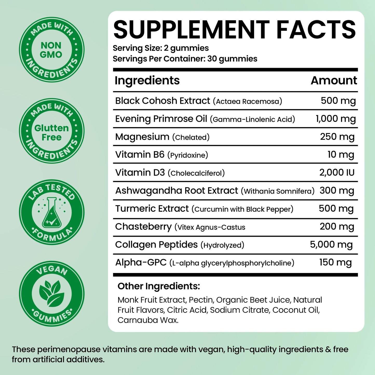 Perimenopause Supplements Women | Premenopausal Gummy Vitamins | Relief for Hormonal Balance & Mood Swings | Supports Menstrual Cycle Regulation | 60 Vegan Gummies