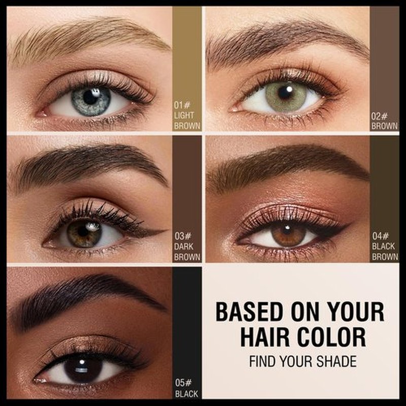 Eyebrow Pen - Eyebrow Pencil, Brow Pencil 2-in-1 Dual-Ended Microblading Eyebrow Pencil with Micro-Fork-Tip & Precise Brush-Tip Crease Natural Hair-Like Brows, Last All-Day (02 Brown)