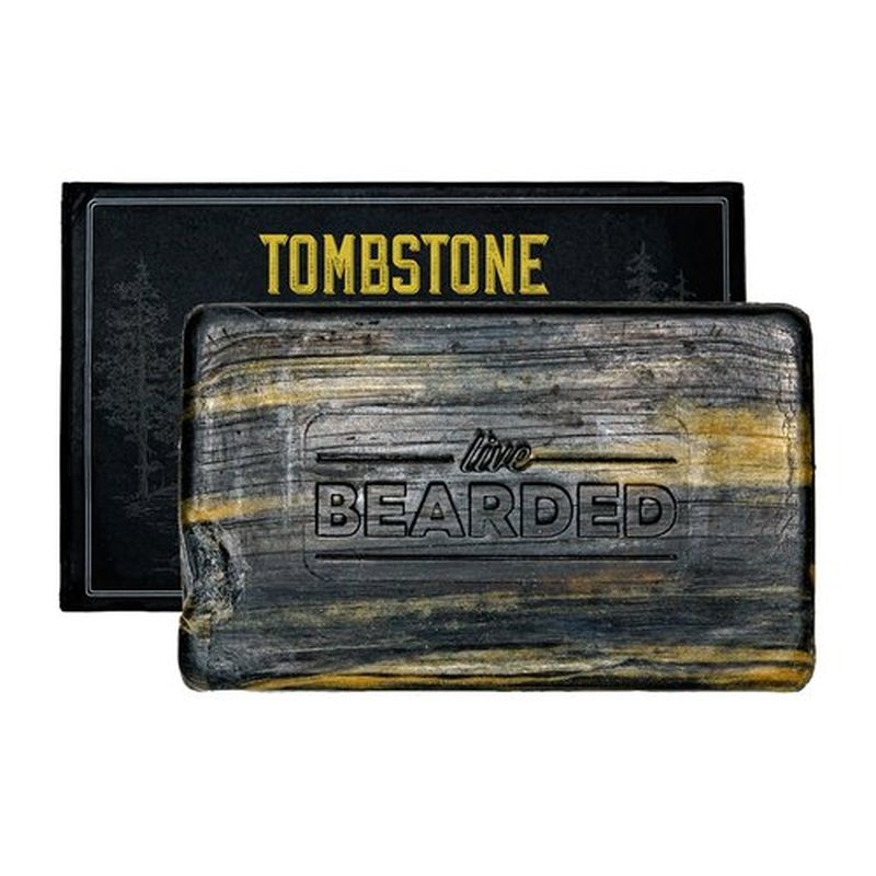 Live Bearded: All-Natural Bar Soap For Men, 3-Pack of 5 oz. Bars, Made in the USA - Exfoliates, Moisturizes - Bamboo, Charcoal, Pumice, Coconut, Avocado, and Argan Oils - Tombstone Scent