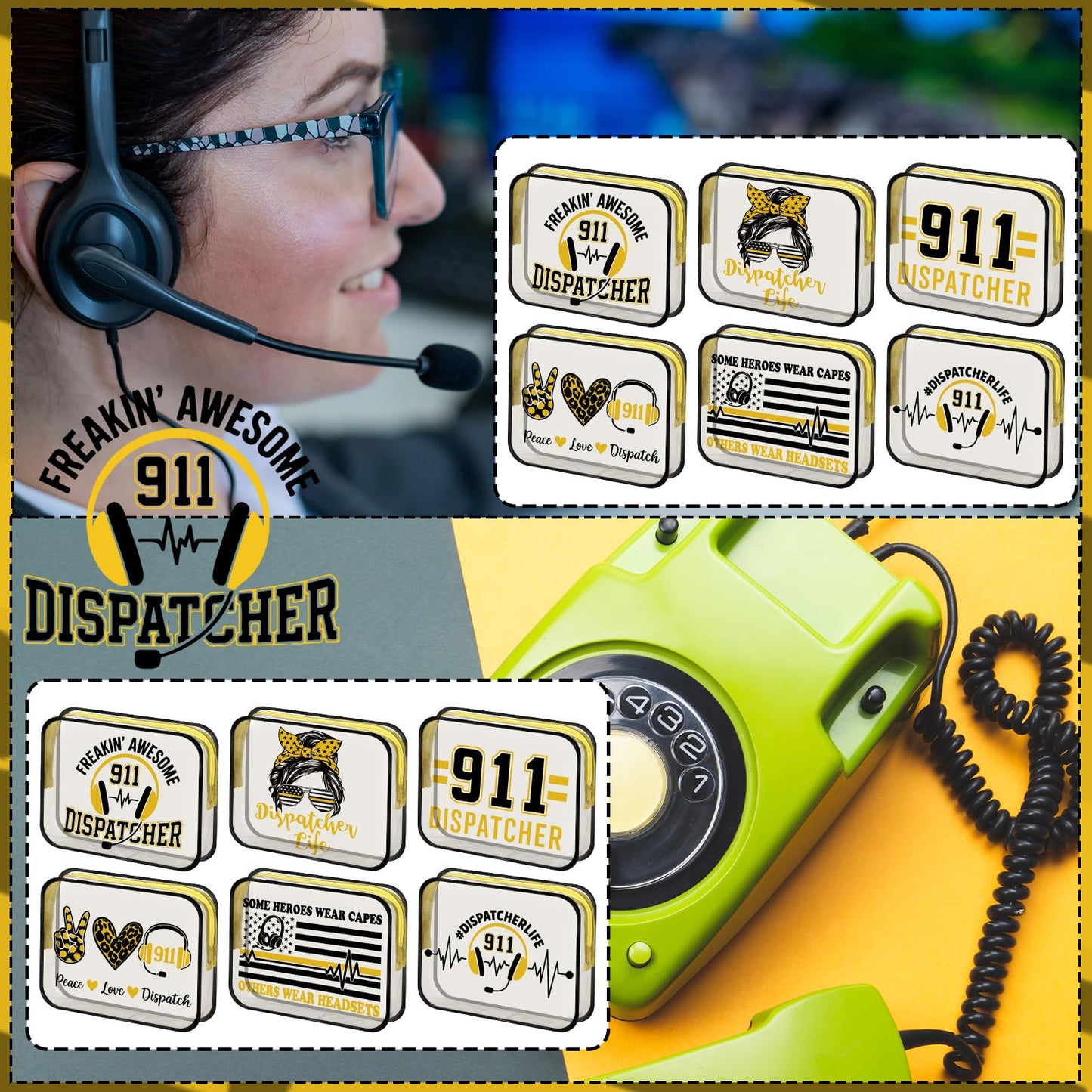 Sunnymove 12 Pcs 911 Dispatcher Gifts for Women Makeup Bags Bulk Telecommunicator Week Party Favor 911 Operator Emergency Dispatchers Accessories First Responder Office Employee Appreciation Gifts