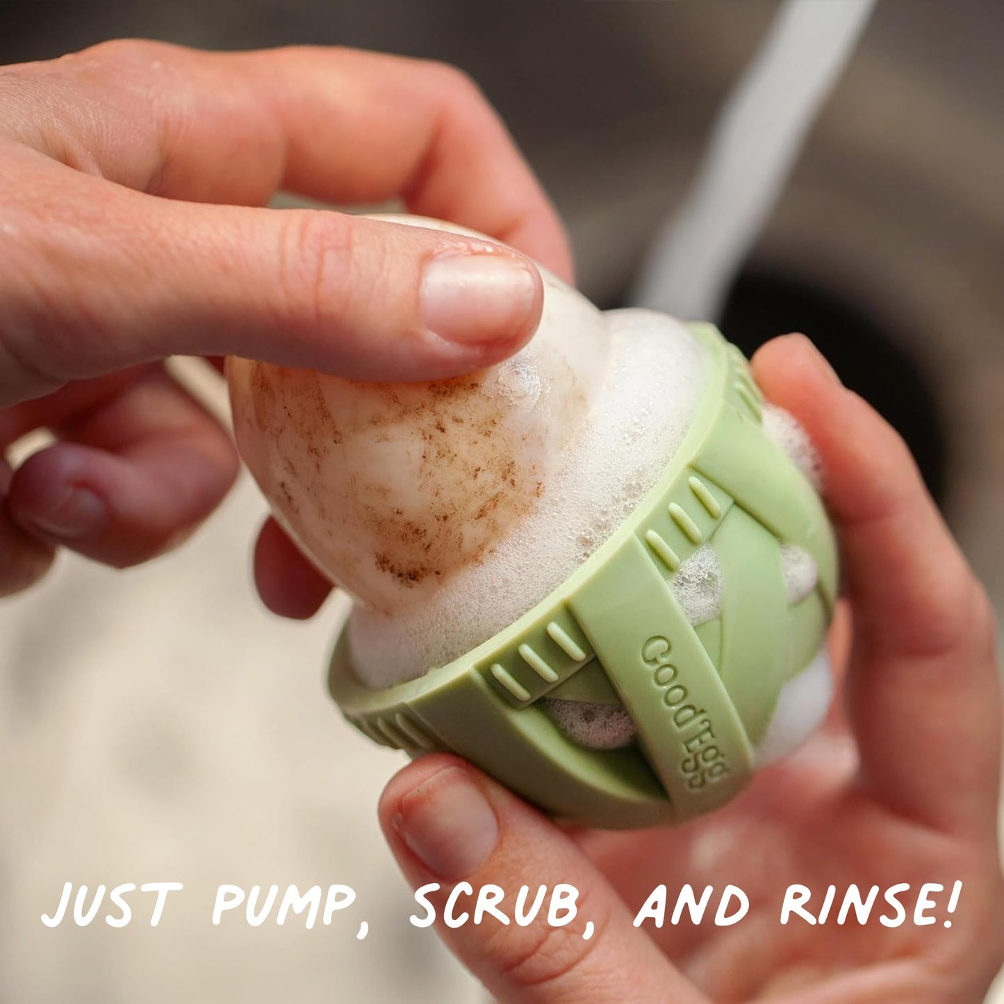 GoodEgg Egg Wash Natural Enzyme Wash Spray with Foaming Pump, Refillable 12floz Bottle, Chicken Egg Cleanser, Coop Accessories, As Seen On Shark Tank