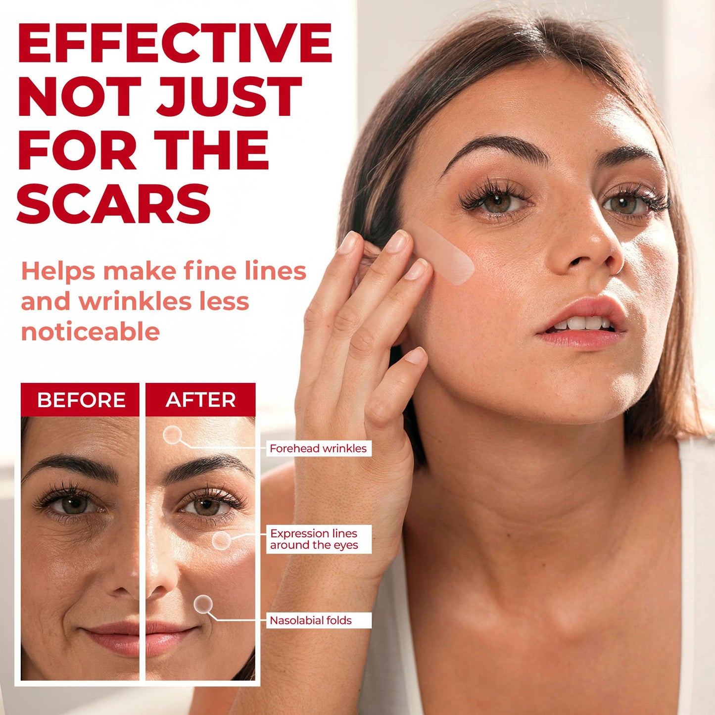 Medical Grade Silicone Scar Sheets - Transparent - 6pk (7”x1.6”) - Visible Difference on C-Section Scars - Reusable Silicone Sheets for Scars - Easy to Use C Section Scar Silicone Strips