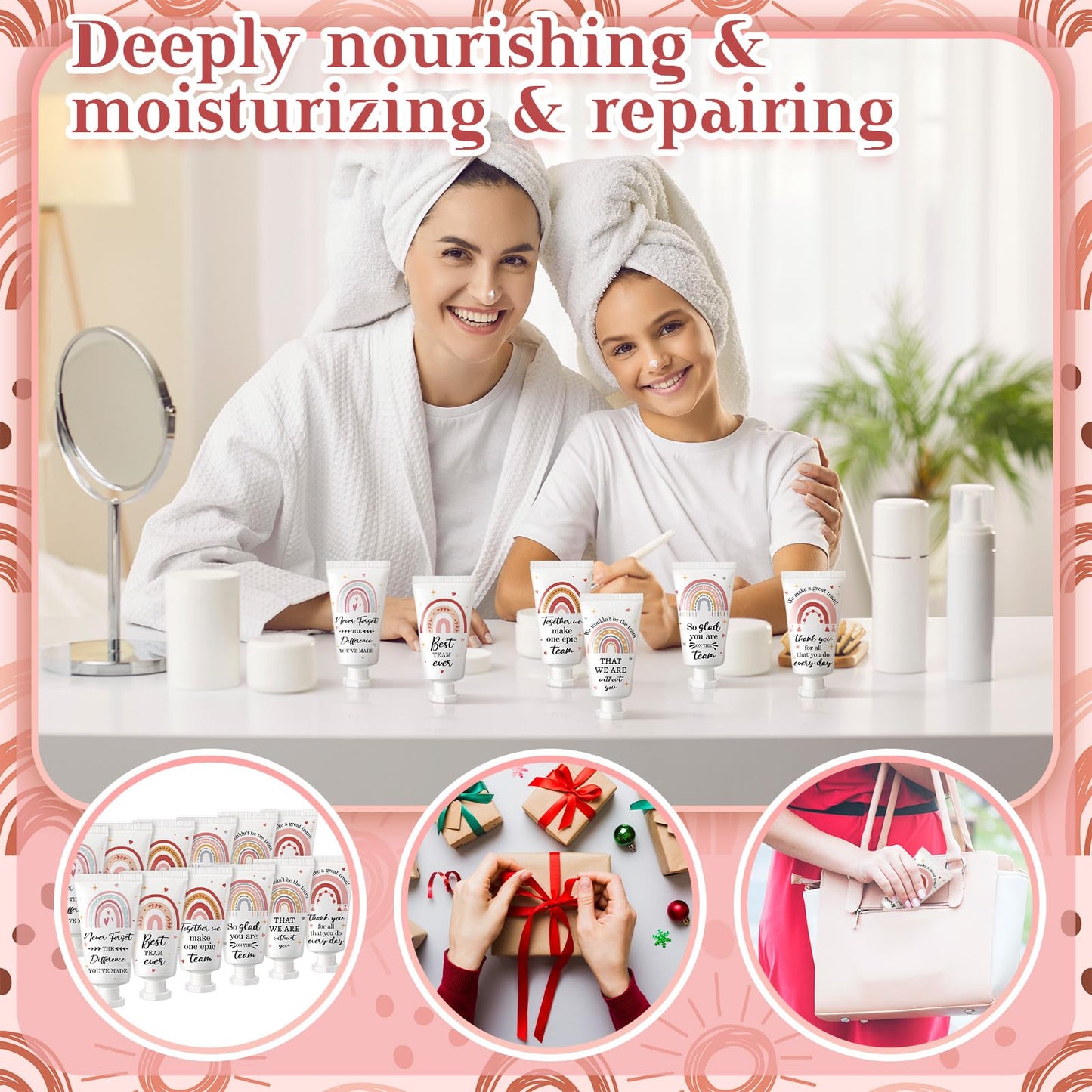 Sacubee 12 Pack American Teachers' Day Employee Appreciation Team Gifts Bulk Travel Size Hand Cream Inspirational Thank You Gifts Small Hand Lotions for Women Mothers Day Crna Nurse Employees Staff
