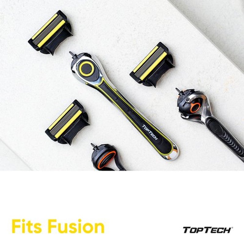 TopTech ULTRA 5 Razors for Men - Manual Shaving Razor with Replaceable Cartridges (Handle + 1 Blade Refill) - 5-Blades Technology - Easy Glide Design - Fits Gillette Fusion - Soft Shave - Super Sharp