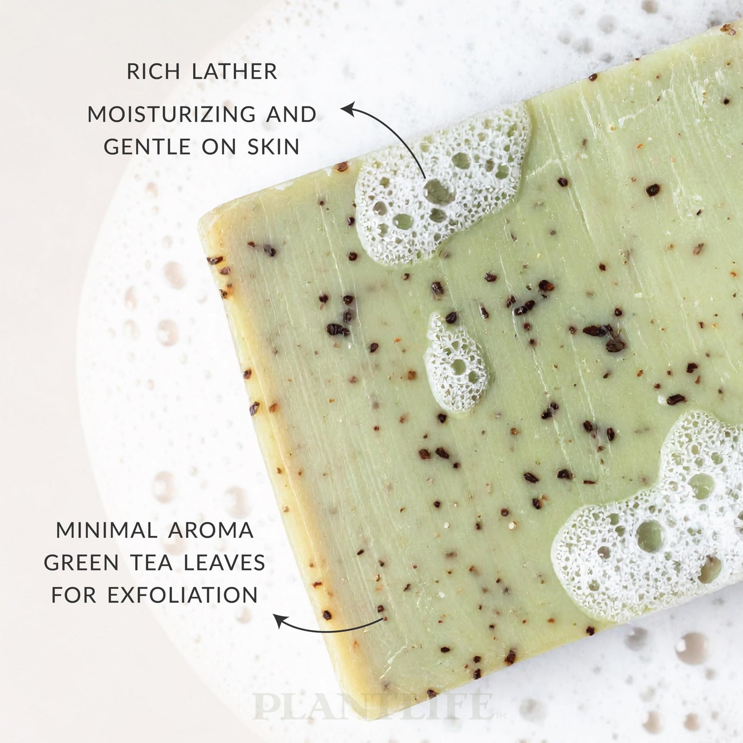 Plantlife Green Tea Bar Soap - Moisturizing and Soothing Soap for Your Skin - Hand Crafted Using Plant-Based Ingredients - Made in California 4oz Bar