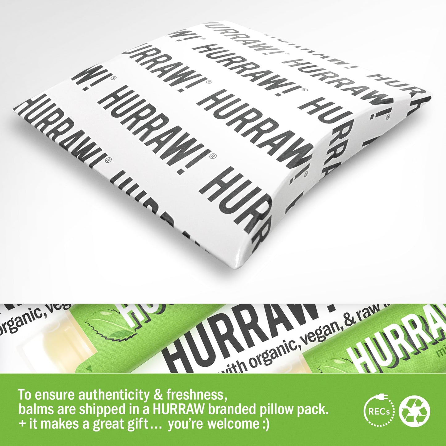 Hurraw! Mint Lip Balm, 3 Pack: Organic, Certified Vegan, Cruelty and Gluten Free. Non-GMO, 100% Natural Ingredients. Bee, Shea, Soy and Palm Free. Made in USA